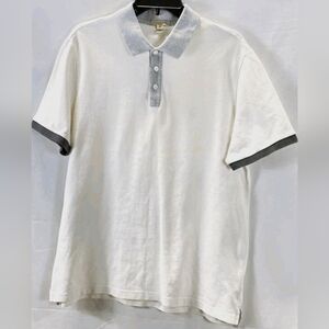Burberry Brit XL Men's White Polo Shirt with Gray And Blue Details
